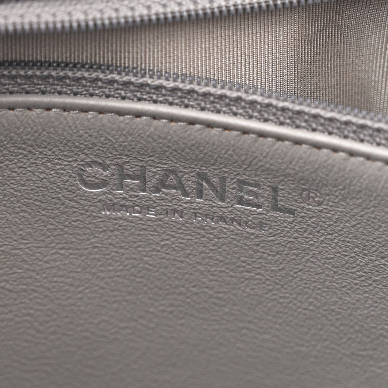Chanel Iridescent Calfskin CC East West Shopping Tote Light Grey 8 of 13