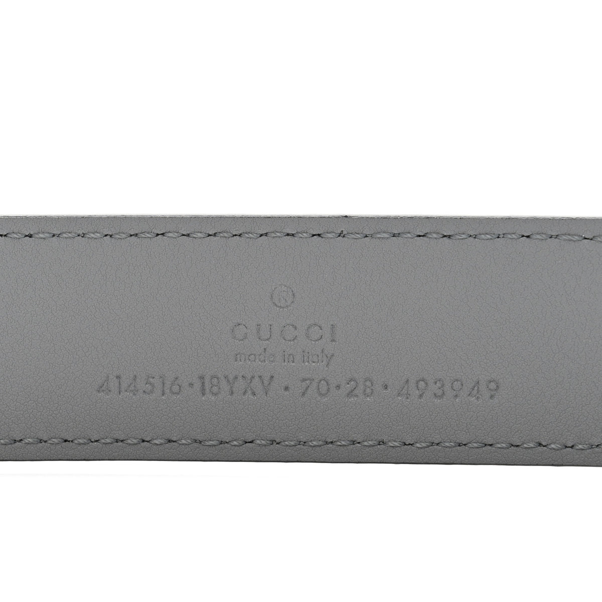 Azalea Calfskin Enamel Monochrome Double G 30mm 70 28 Belt Deep Grey