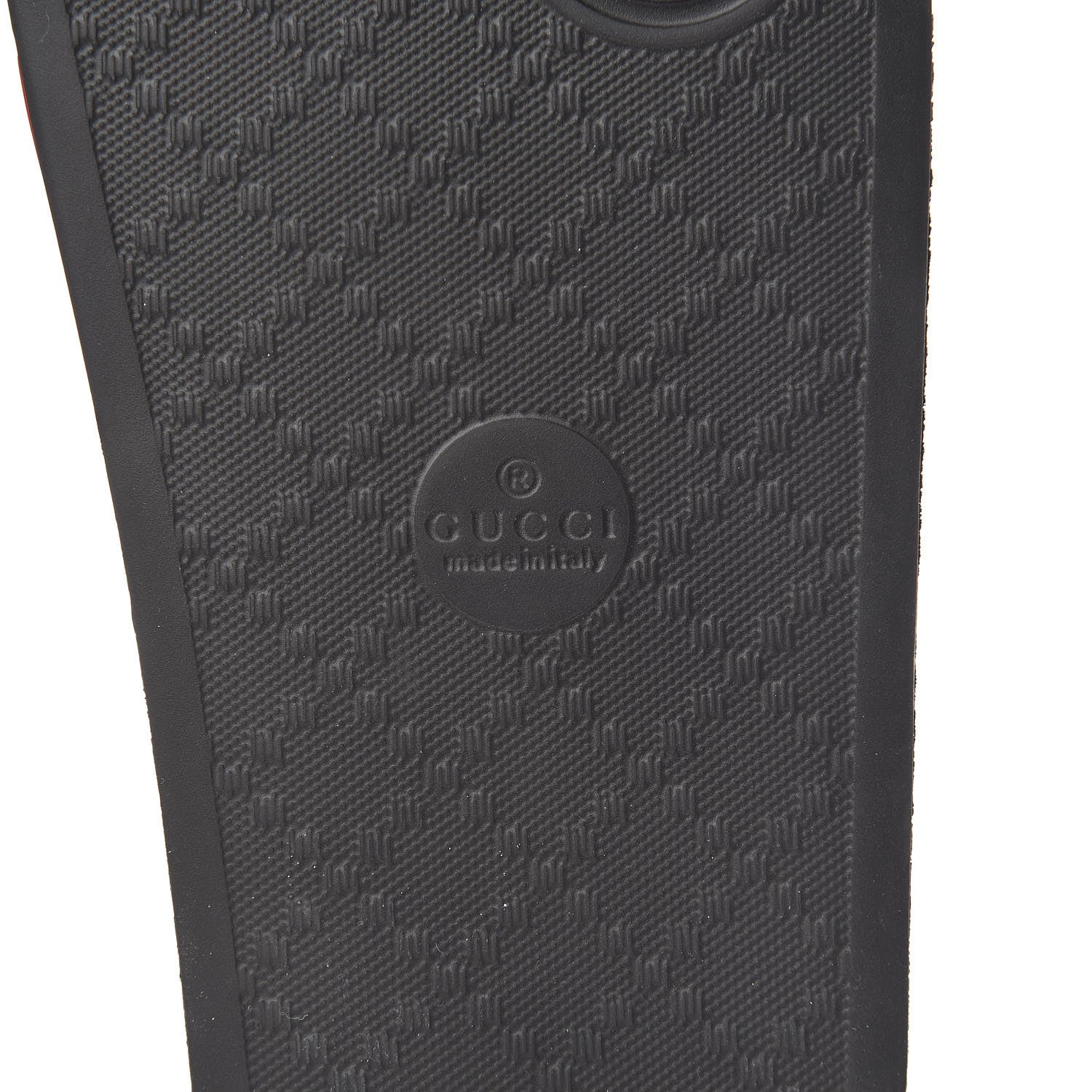 Gucci Rubber Web Mens Pool Slide Sandals 6 Black Green Red 10 of 11