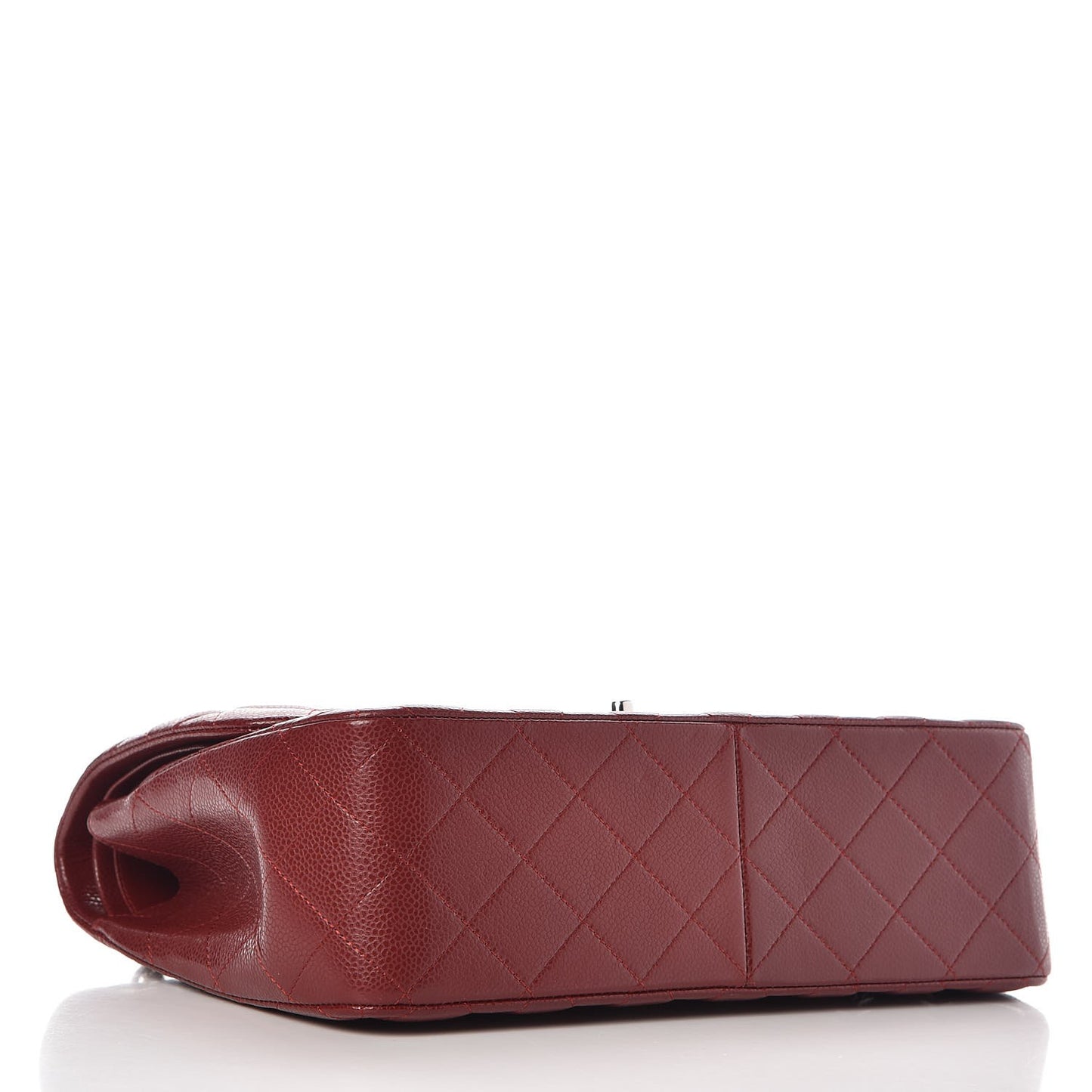 Caviar Quilted Jumbo Double Flap Dark Red