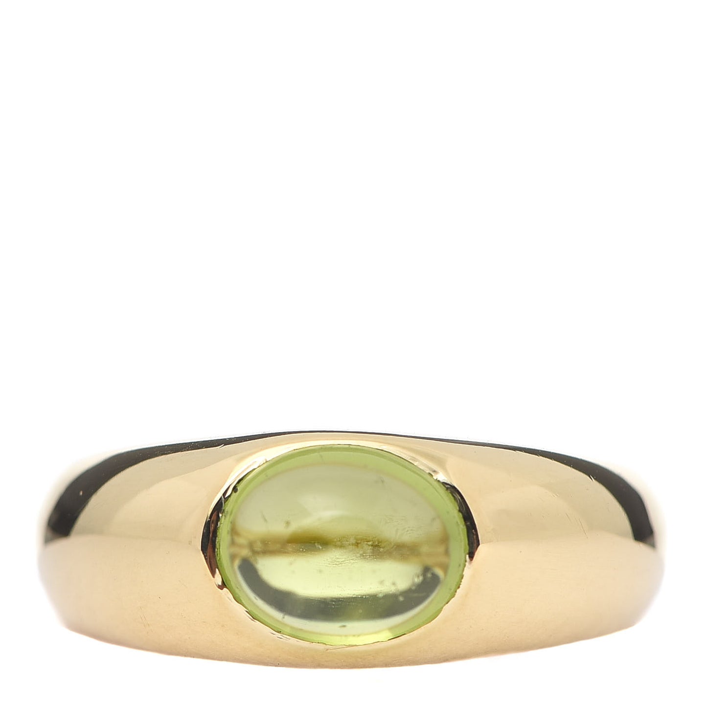 18K Yellow Gold Peridot Ring 56 7.5
