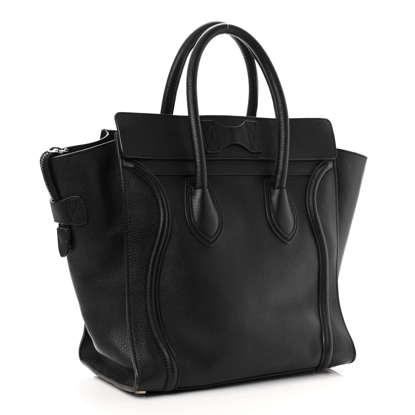Drummed Calfskin Mini Luggage Black