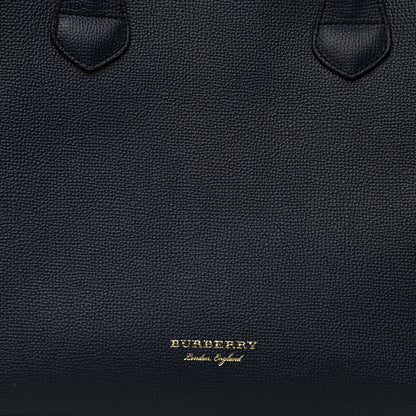 Burberry Derby Calfskin House Check Medium Banner Tote Ink Blue 7 of 9