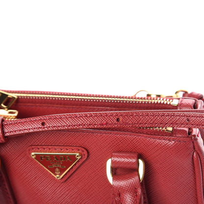 Prada Saffiano Lux Micro Galleria Double Zip Tote Fuoco 12 of 12