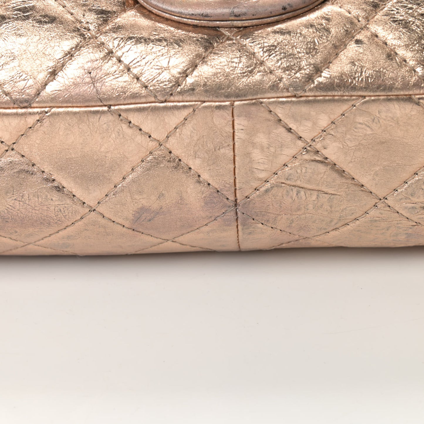 Metallic Aged Calfskin Quilted 2.55 Reissue 227 Flap Gold