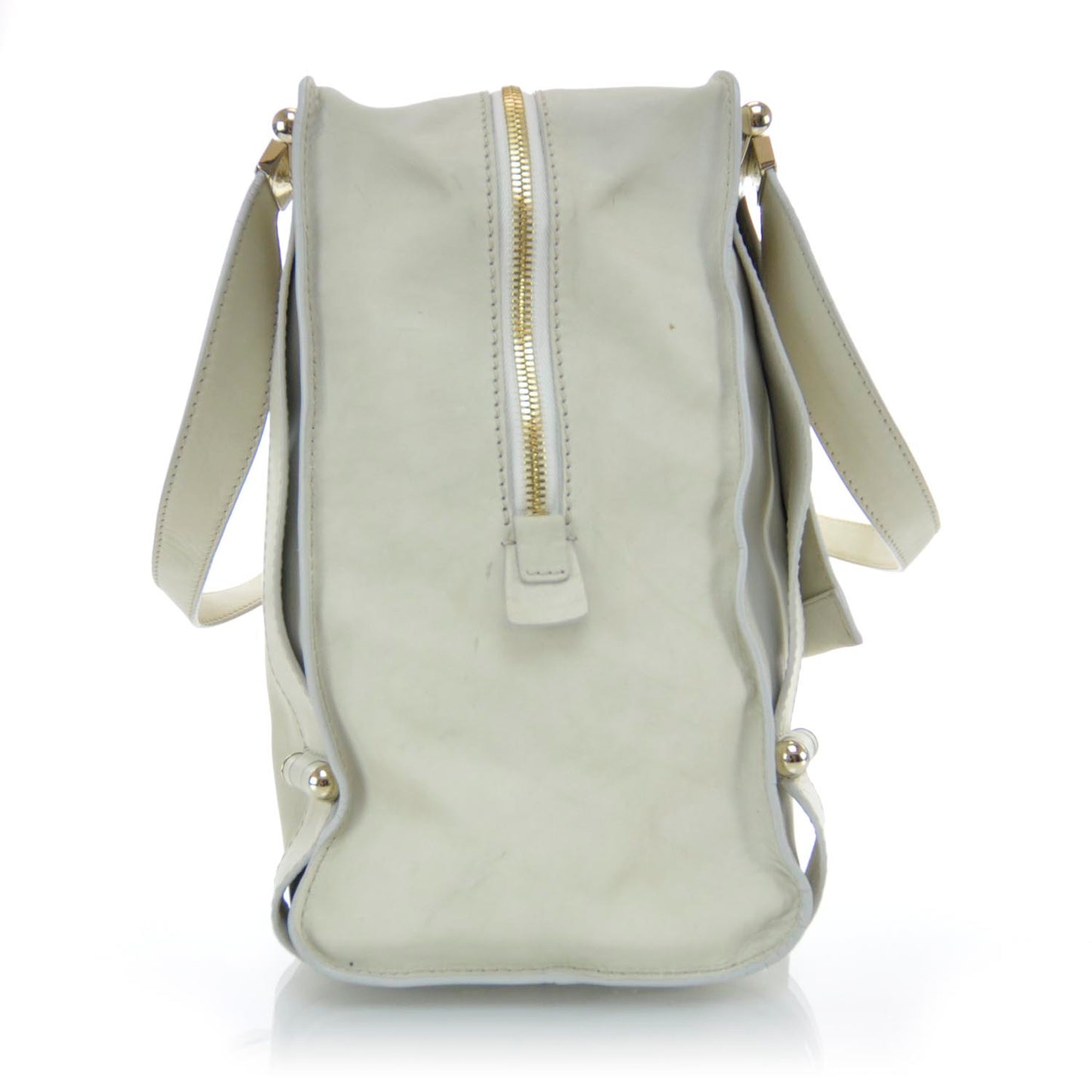 Cashmere Calfskin Large Parker Tote White