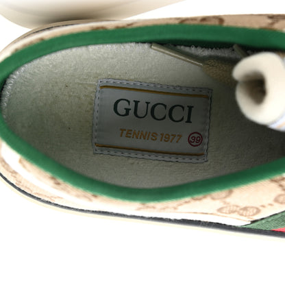 Gucci GG Monogram Web Womens 1977 Tennis Sneakers 39 Beige Ebony Mystic White 7 of 7