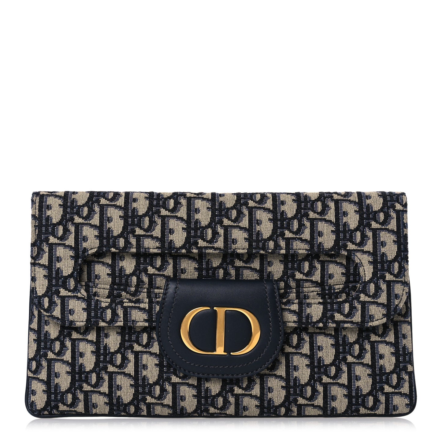 Oblique Medium Diordouble Chain Bag Blue