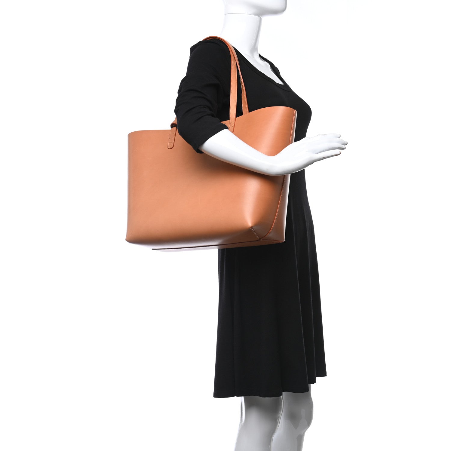 Mansur Gavriel Vegetable Tanned Calfskin Large Shopping Bag Camello Orange 2 of 11
