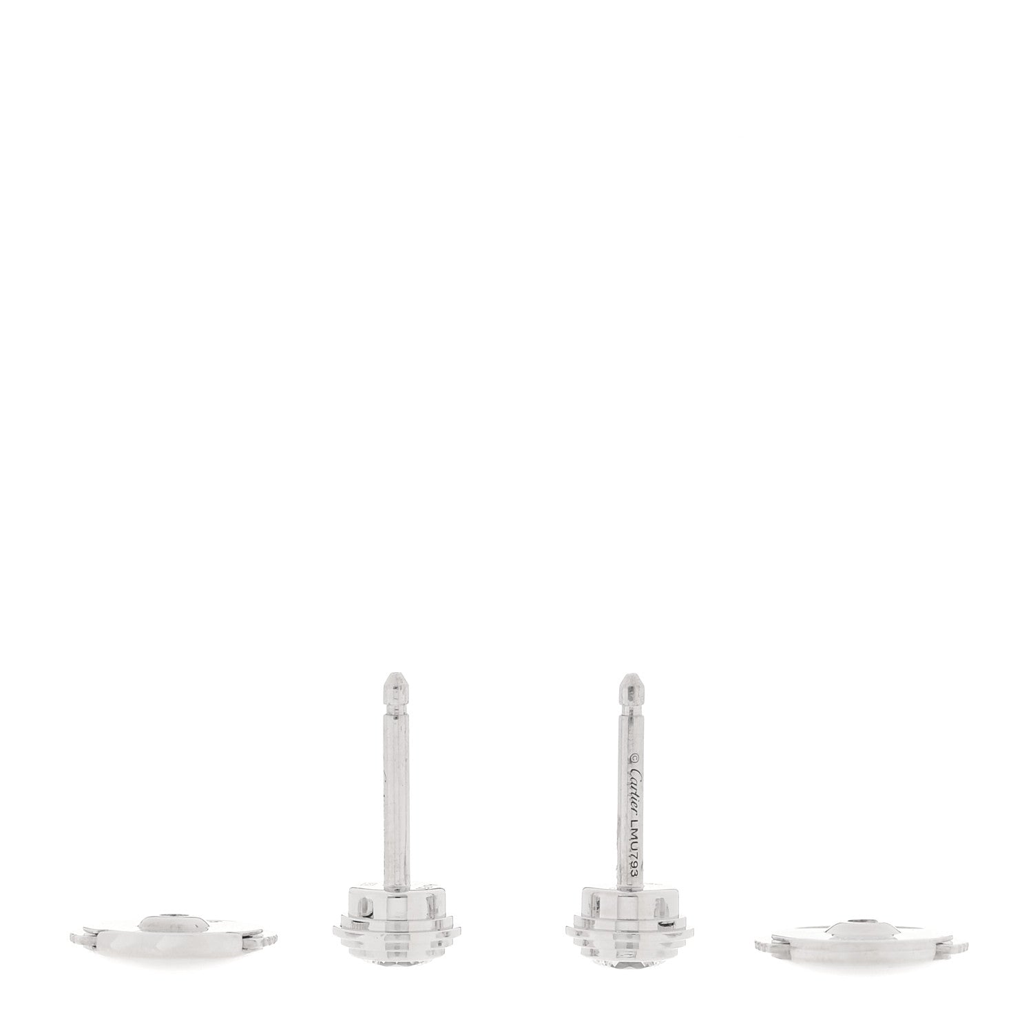 Cartier 18K White Gold Diamond MM D'Amour Earrings 3 of 5