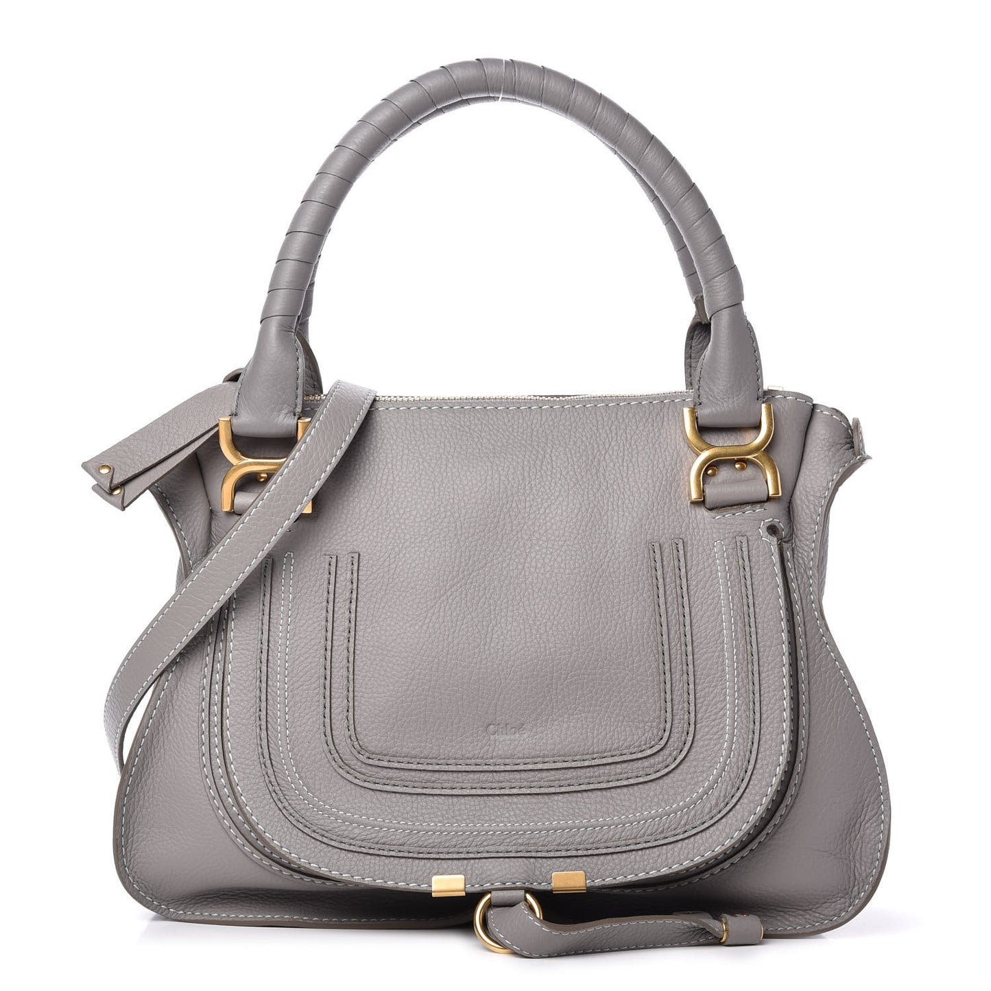 Calfskin Medium Marcie Satchel Cashmere Grey