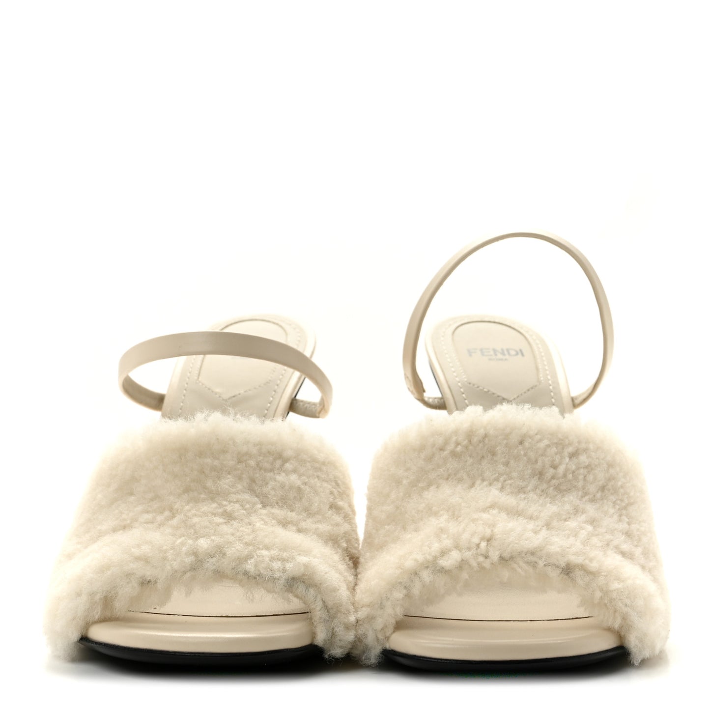 Nappa Shearling First 95mm Slide Sandals 36 Latte