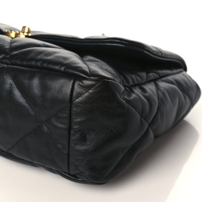 Chanel Goatskin Quilted Maxi Chanel 19 Flap Black 9 of 9