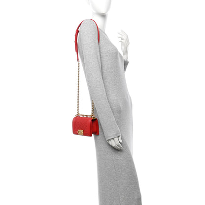 Chanel Lambskin Quilted Mini Boy Flap Red 2 of 11