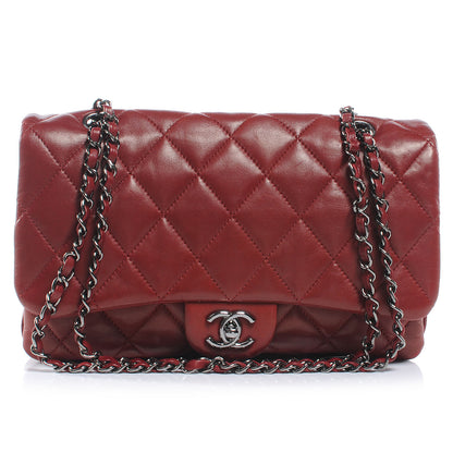 Chanel Lambskin Quilted 3 Flap Red 1 of 7