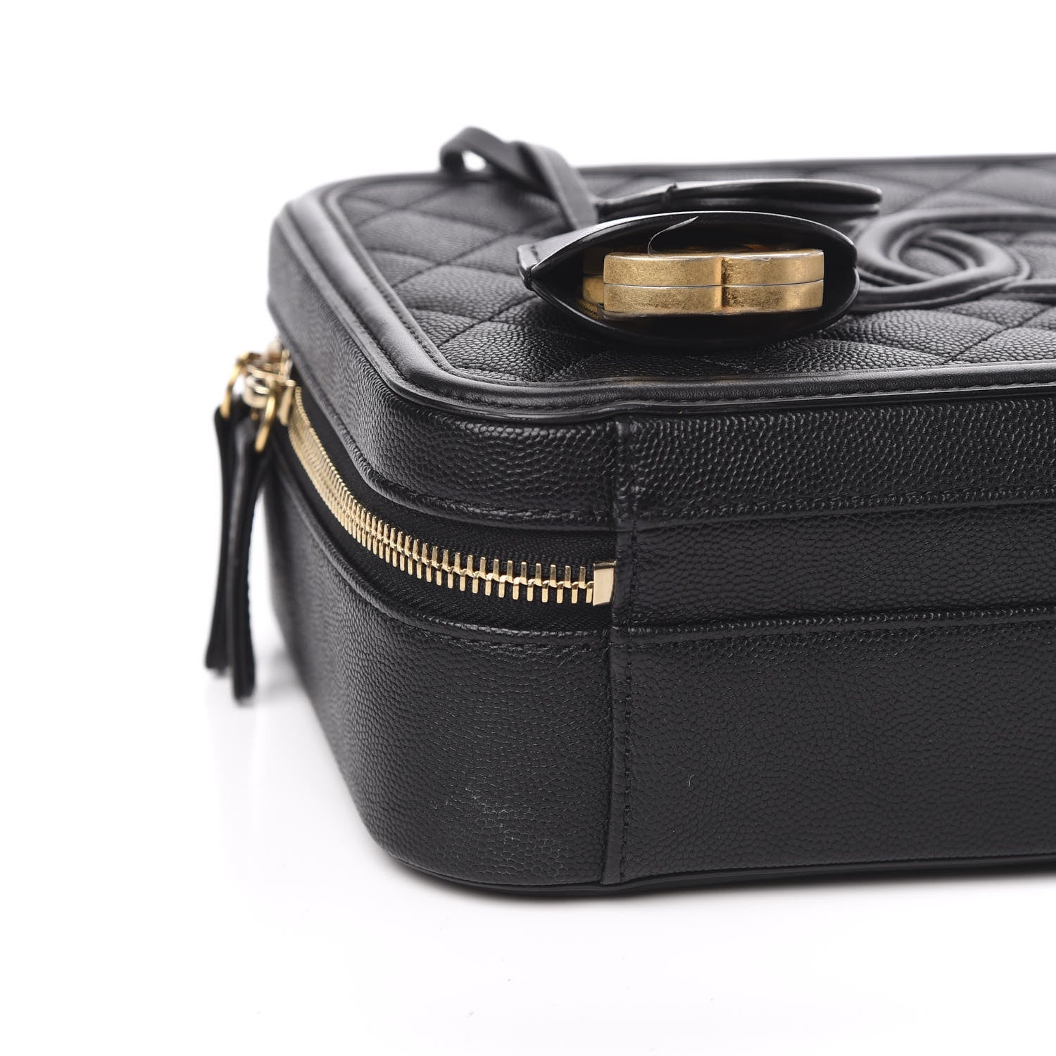Chanel Caviar Quilted Medium CC Filigree Vanity Case Black 8 of 10
