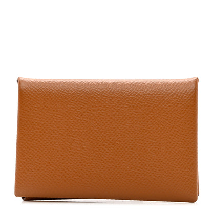 Hermes Epsom Calvi Card Case Gold 1 of 6
