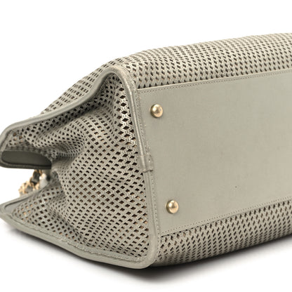 Chanel Metallic Calfskin Perforated Up In The Air Tote Silver 9 of 11