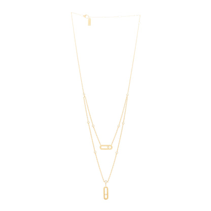 Messika 18K Yellow Gold Diamond Move Uno 2 Rows Necklace 3 of 5