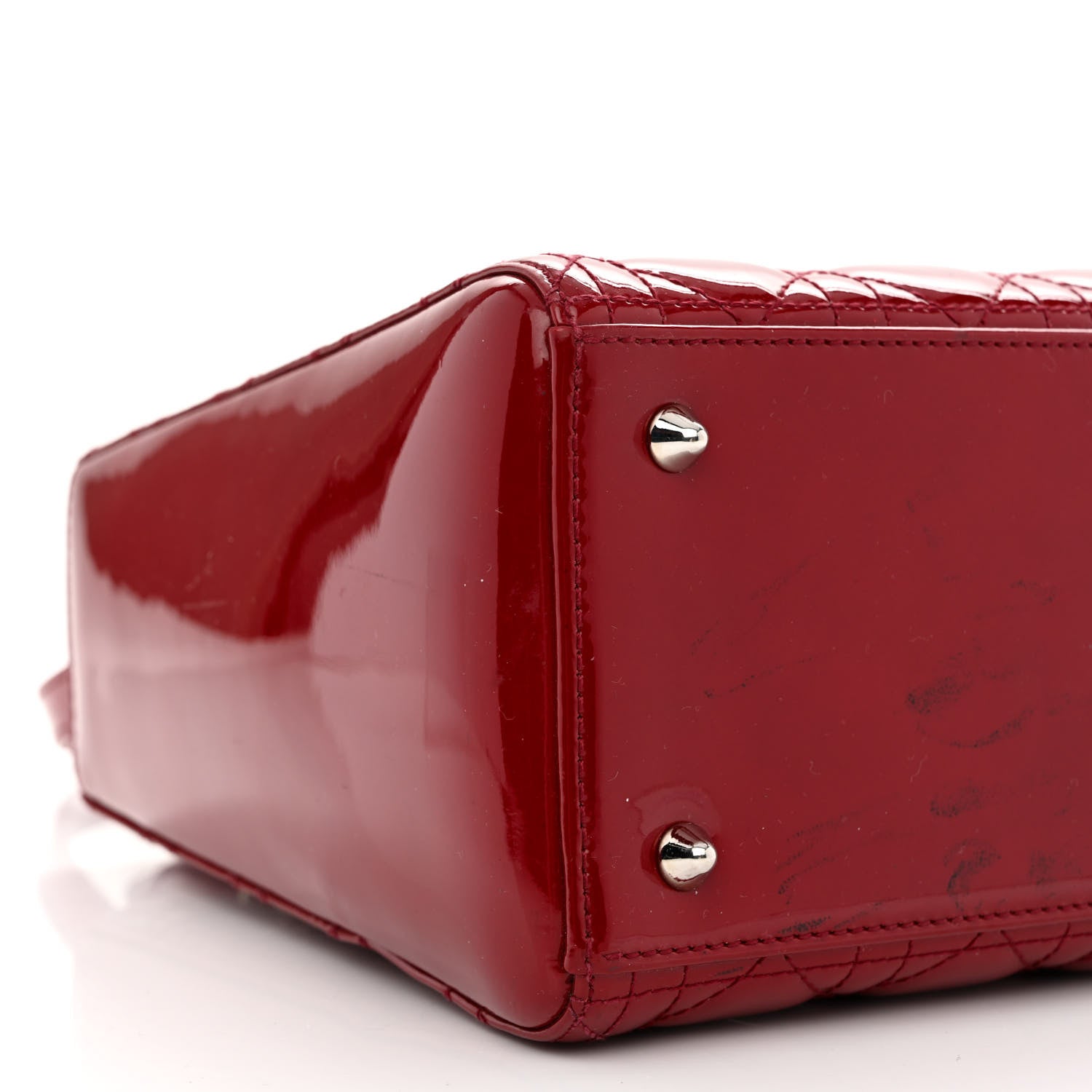 Christian Dior Patent Cannage Medium Lady Dior Red 9 of 13