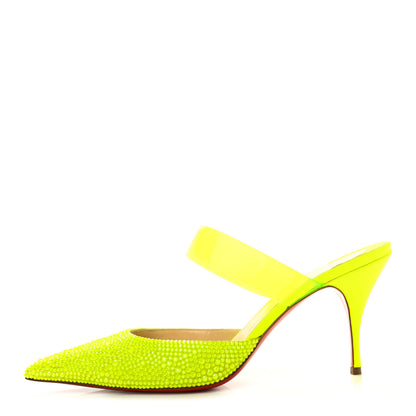 Christian Louboutin Suede PVC Fluo Matt Choc PVC Strass 80 Pumps 40 Sulfure 1 of 8