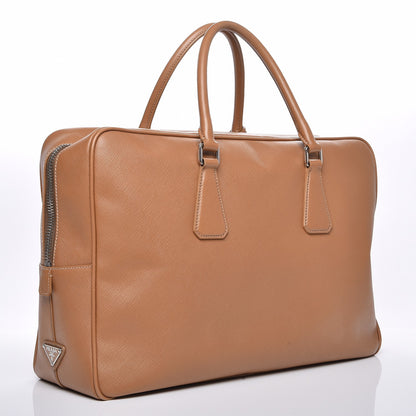 Prada Saffiano Travel Briefcase Beige 3 of 16
