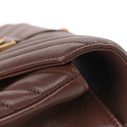 Saint Laurent Calfskin Matelasse Chevron Monogram Medium College Bag Old Brandy 10 of 12