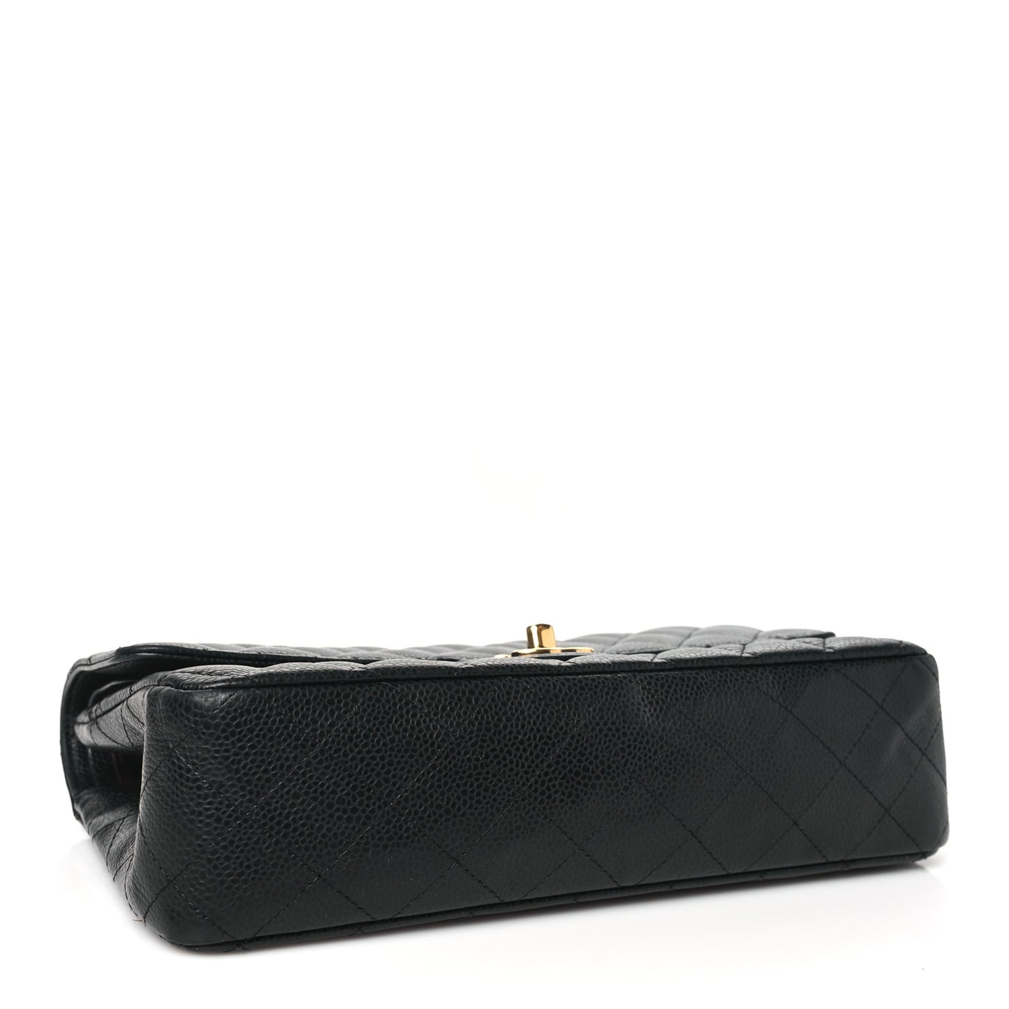 Caviar Quilted Medium Double Flap Black
