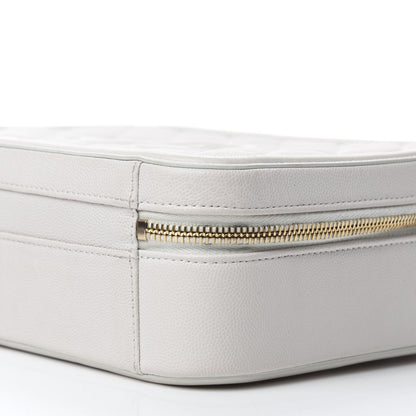 Chanel Caviar Quilted Medium CC Filigree Vanity Case White 7 of 11