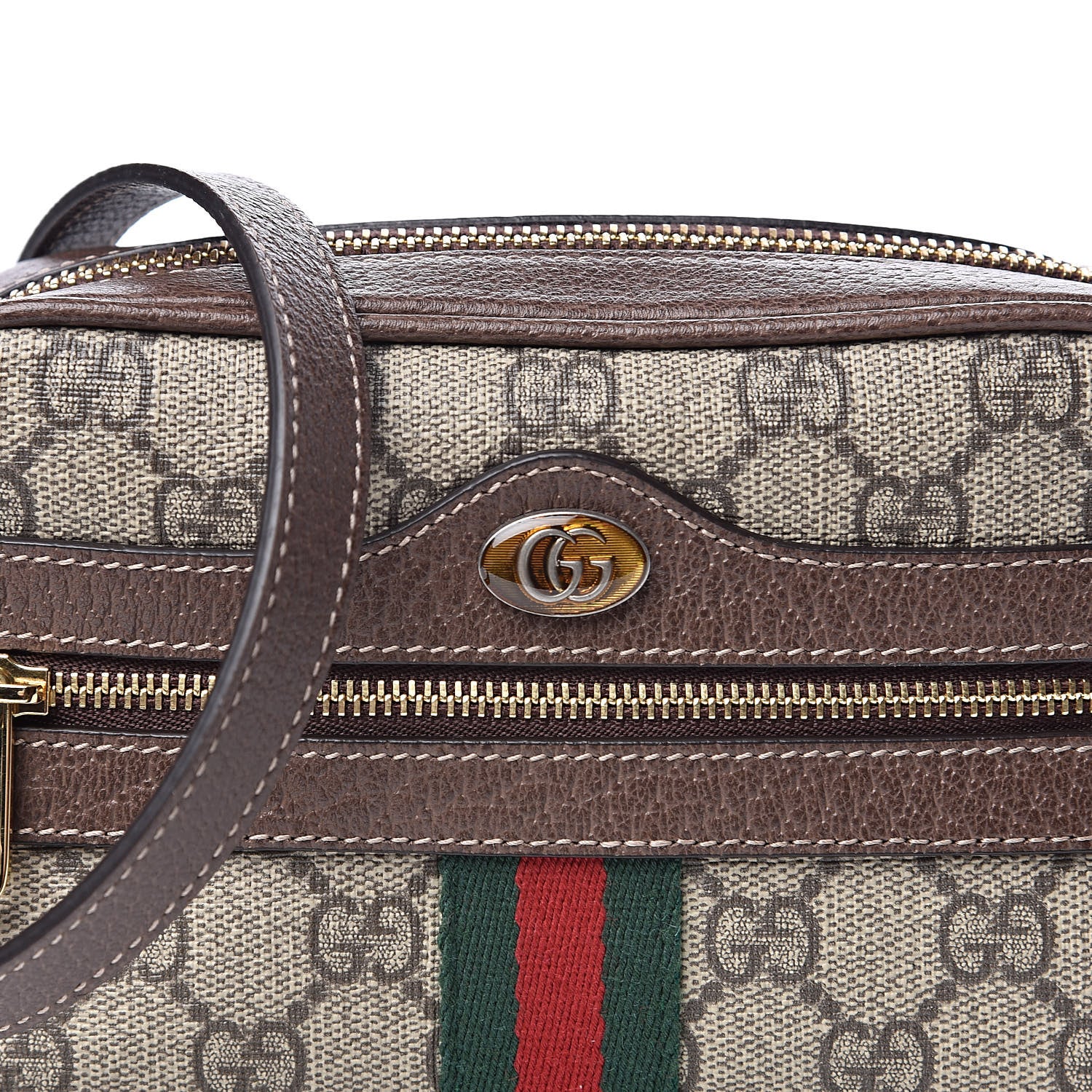 Gucci GG Supreme Monogram Web Mini Ophidia Shoulder Bag Brown 10 of 10