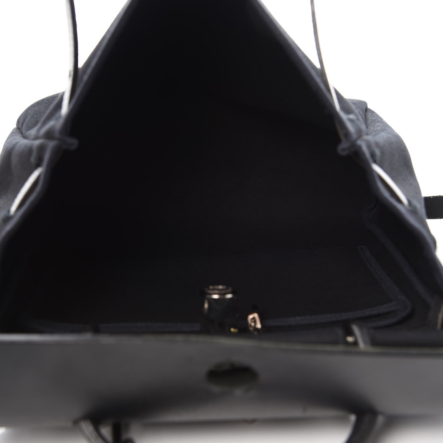 Hermes Toile Vache Calfskin Herbag 30 PM Black Natural 6 of 14