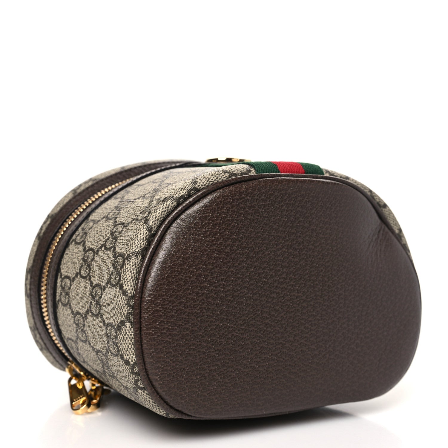 Gucci GG Supreme Monogram Textured Calfskin Web Ophidia Vanity Cosmetic Case Beige Ebony New Acero 4 of 10