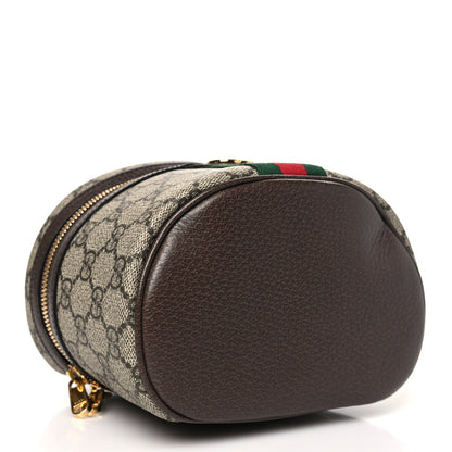 Gucci GG Supreme Monogram Textured Calfskin Web Ophidia Vanity Cosmetic Case Beige Ebony New Acero 4 of 10