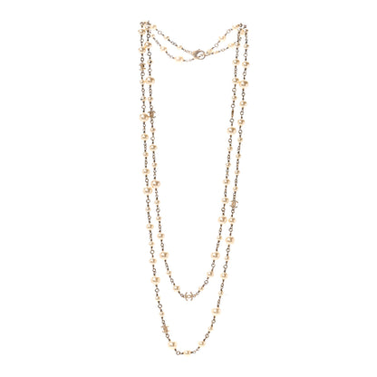 Chanel Graduated Pearl CC Long Necklace Gold 3 of 6