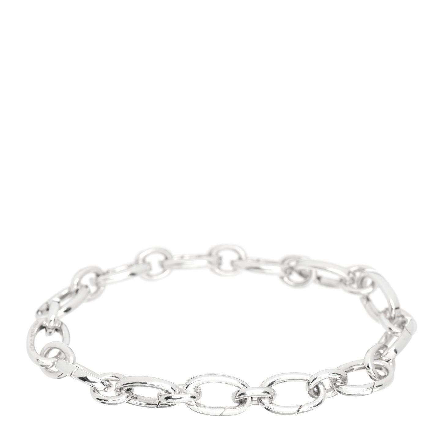 Sterling Silver Oval Clasping Link Bracelet