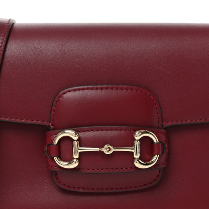 Gucci Arabella Calfskin Horsebit 1955 Soft Small Shoulder Bag Rosso Ancora 7 of 9