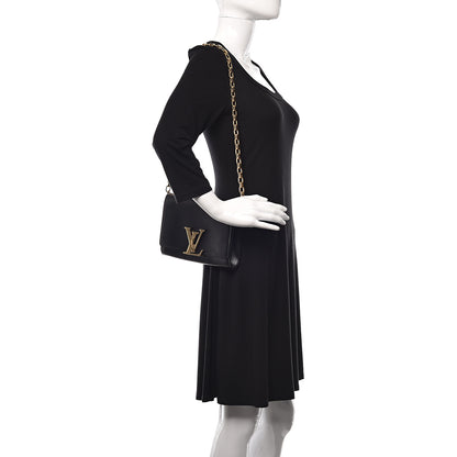 Louis Vuitton Calfskin Chain Louise MM Black 2 of 9
