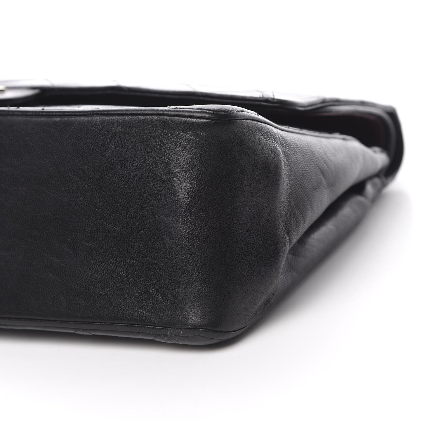 Lambskin Quilted Medium Double Flap Black