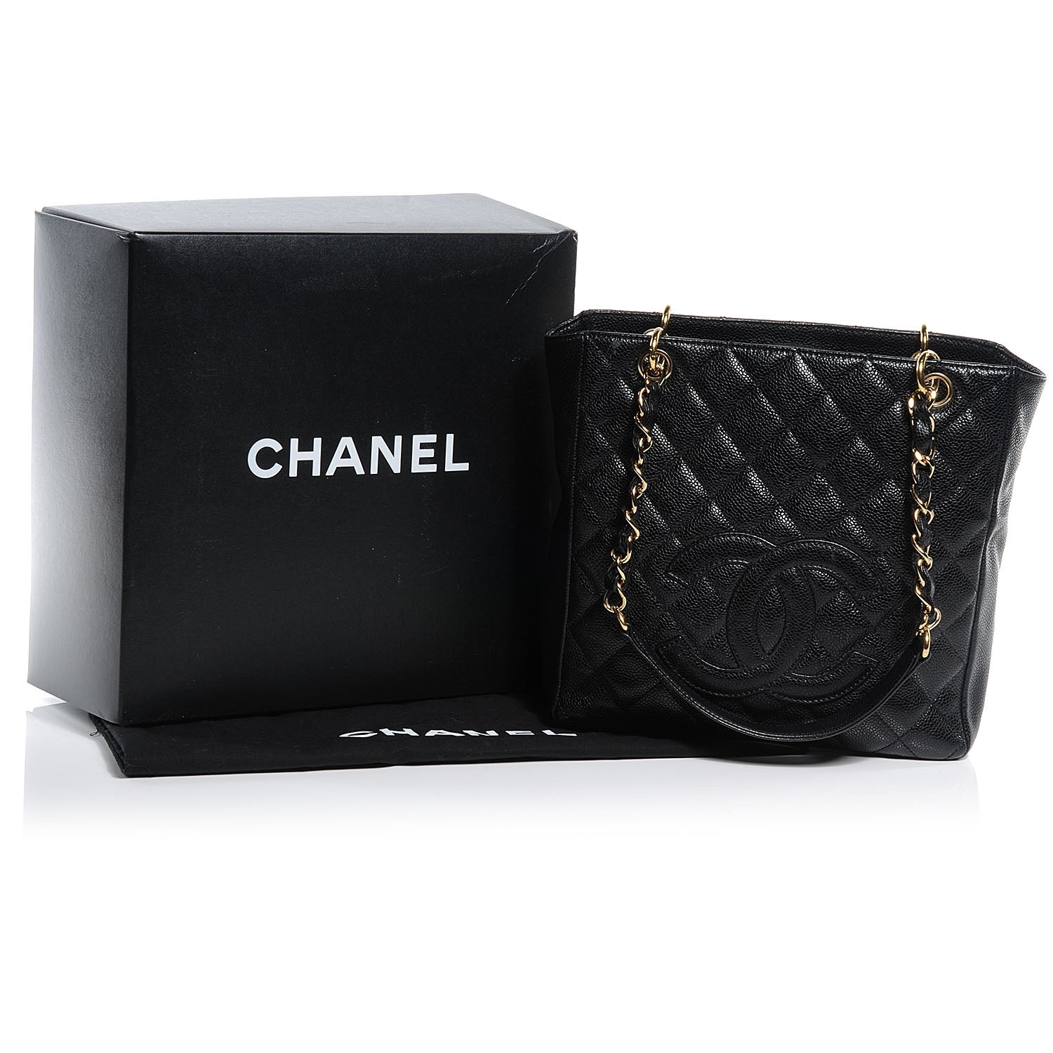 Chanel Caviar Petit Shopping Tote PST Black 5 of 8