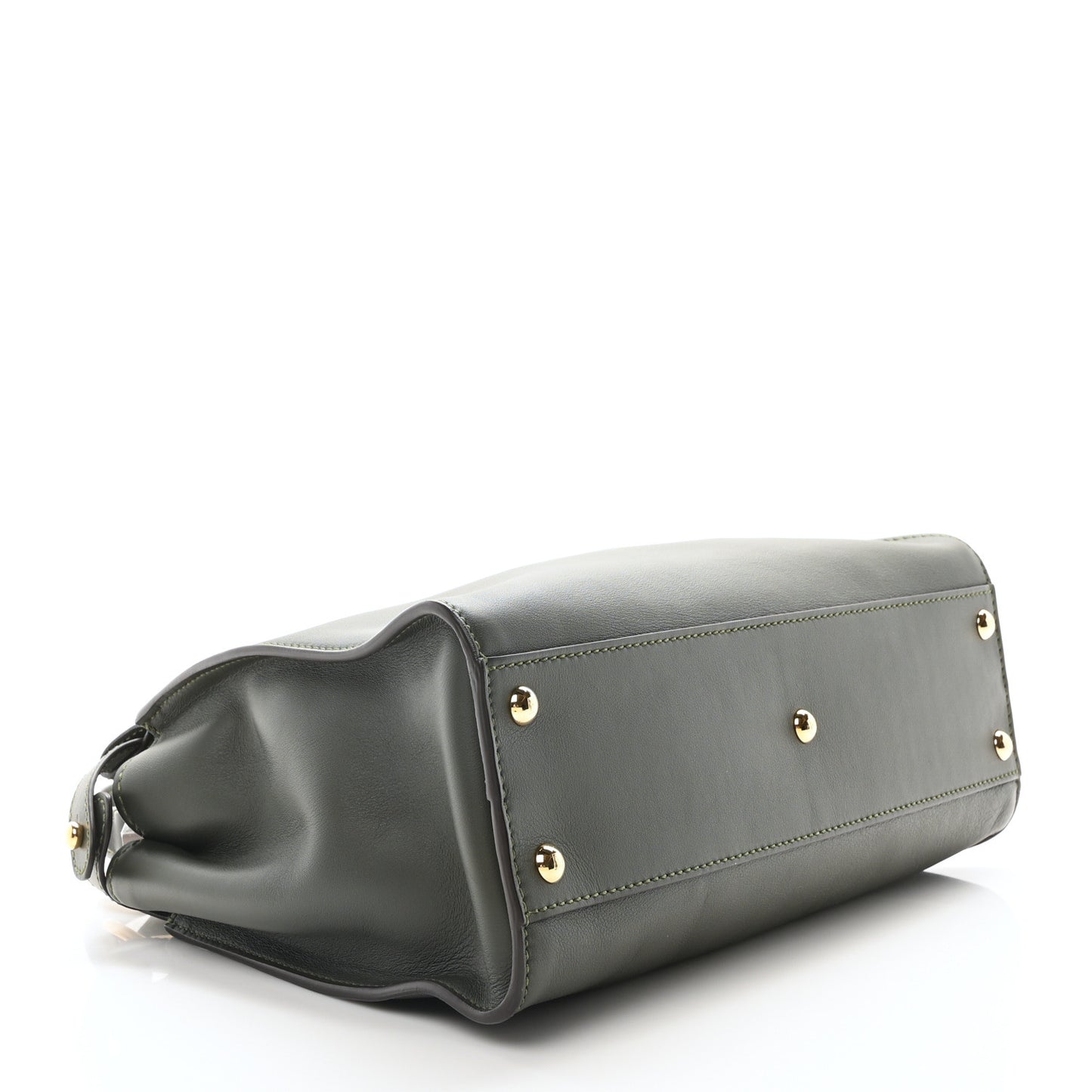 Vitello Seta Shiny Nappa Medium Peekaboo Iconic Satchel Verde Prato Makeup