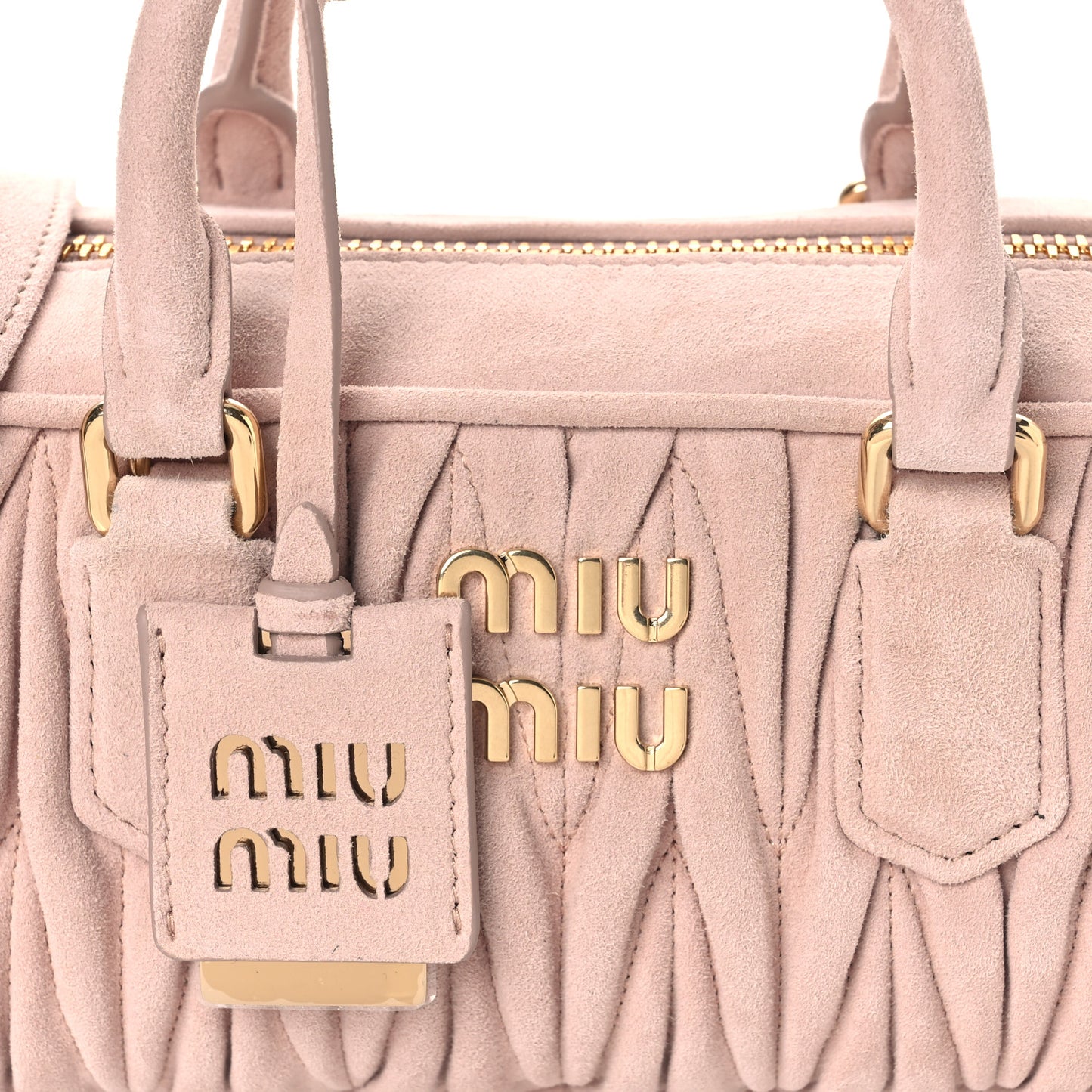 Suede Matelasse Regular Arcadie Top Handle Bag Pesco