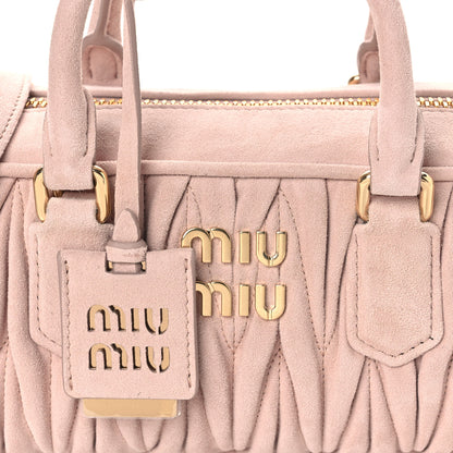 Miu Miu Suede Matelasse Regular Arcadie Top Handle Bag Pesco 8 of 11
