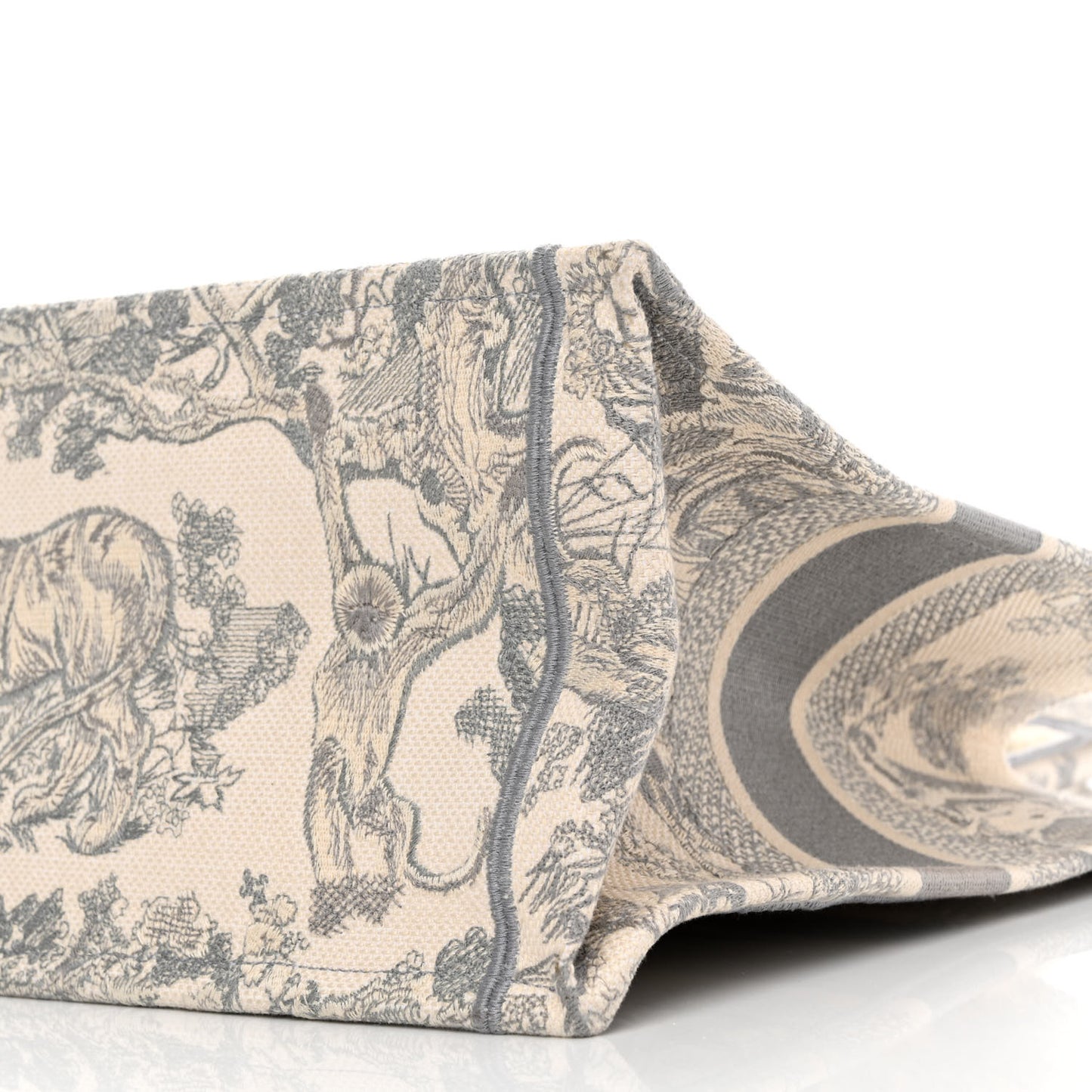 Canvas Embroidered Medium Dioriviera Toile De Jouy Book Tote Gray