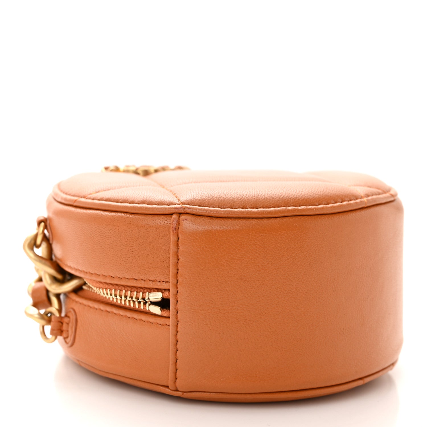 Chanel Goatskin Quilted Chanel 19 Round Clutch With Chain Brown 4 of 11