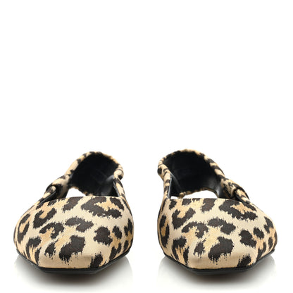 Christian Dior Nylon Leopard Print Mizza Slingback Flat 40 Beige Multicolor 2 of 7
