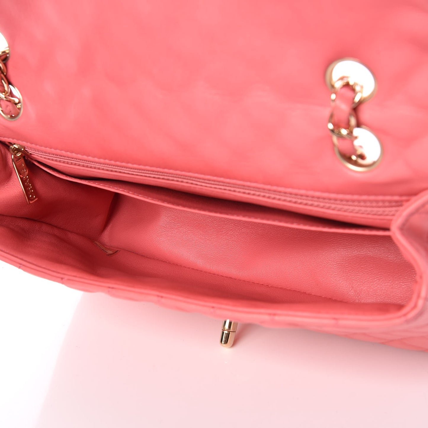 Lambskin Quilted Valentine Charms Medium Single Flap Pink