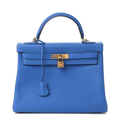 Hermes Togo Kelly Retourne 32 Bleu Zellige 1 of 7