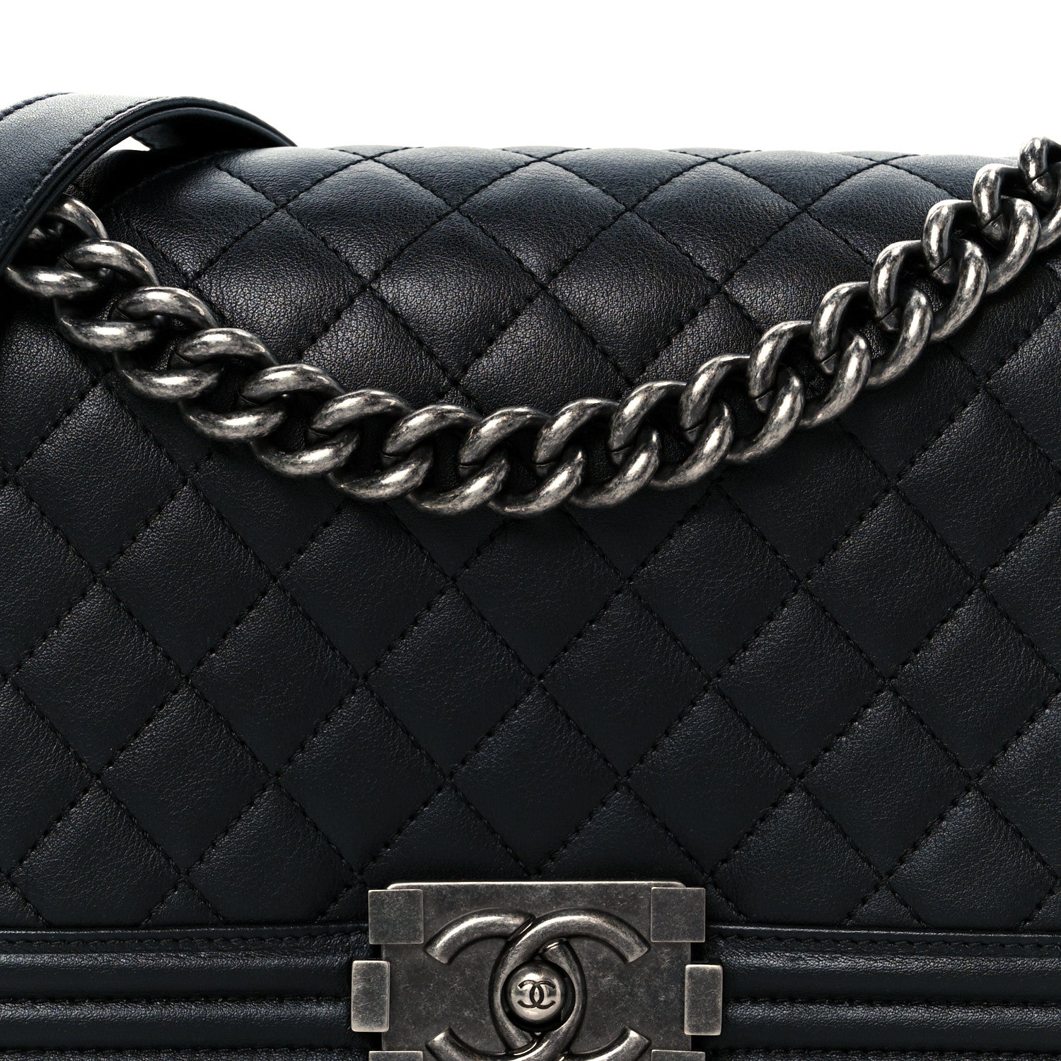 Chanel Lambskin Quilted Medium Boy Flap Black 8 of 10