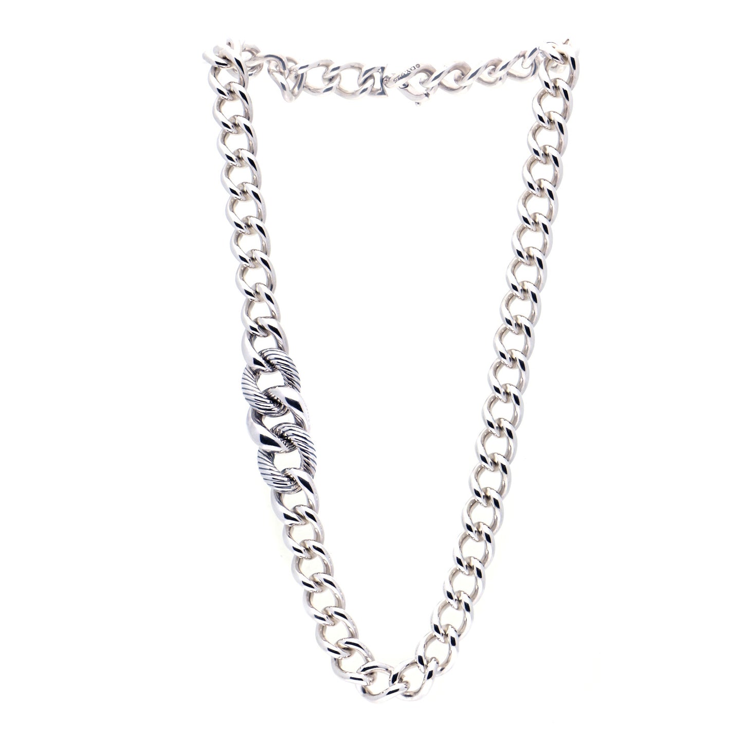 Sterling Silver Graduated Curb Link Necklace