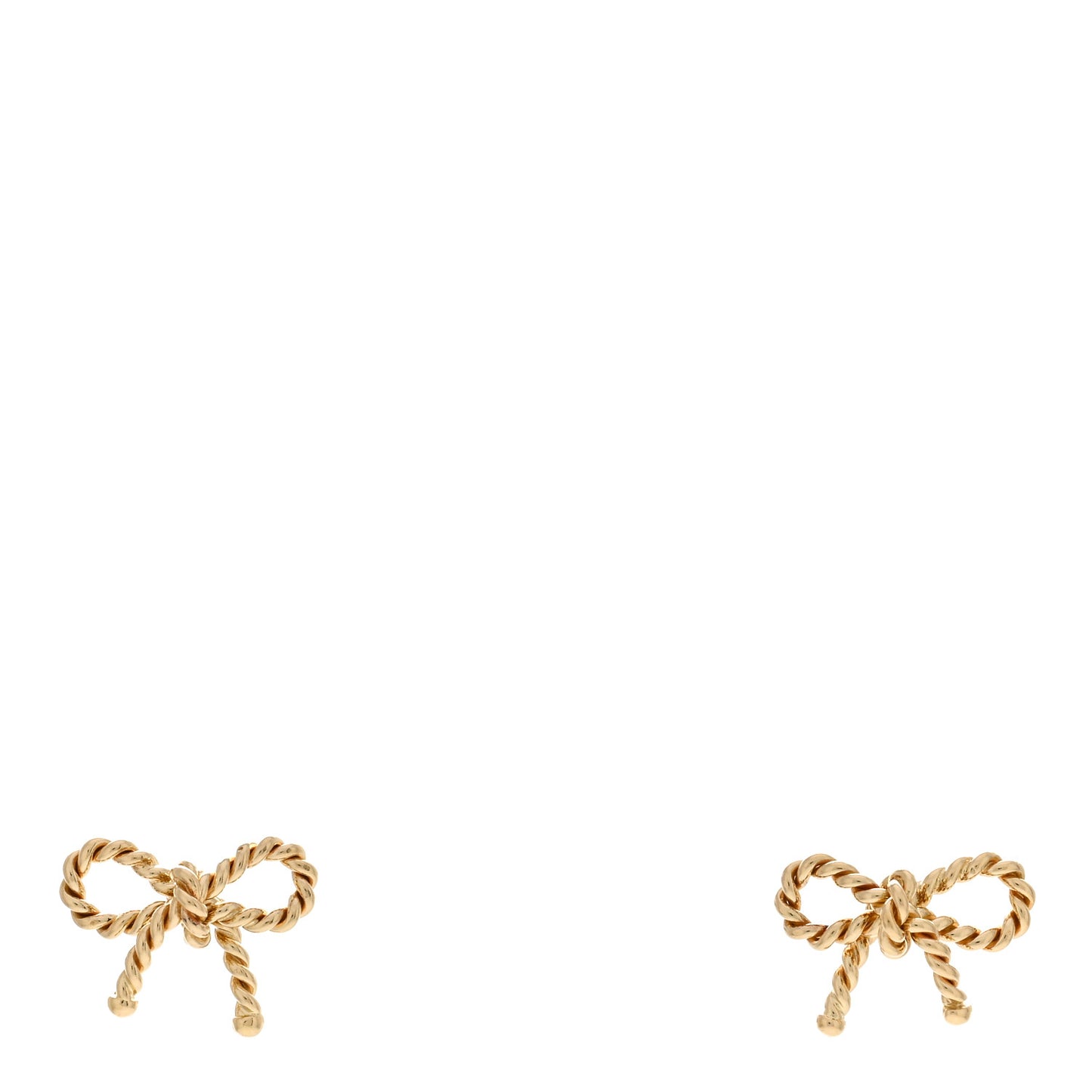 18K Yellow Gold Twist Bow Earrings